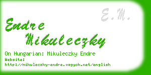 endre mikuleczky business card